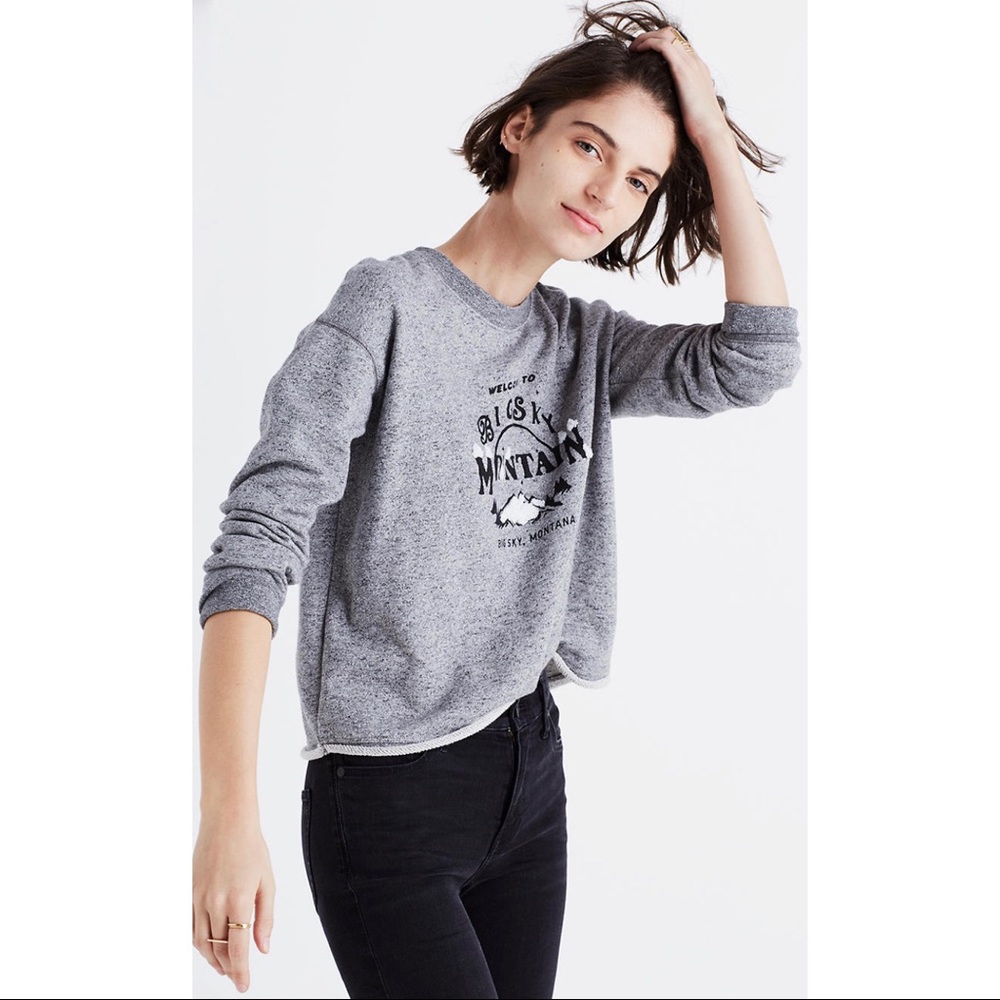 Madewell Big Sky Cutoff Sweatshirt Size XXS